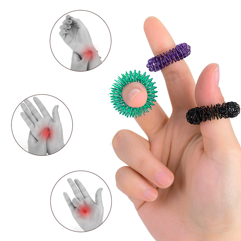 8-Piece Acupressure Ring Set, Massage Rings For Fingers, Acupressure Ring, Massage Ring For Stress Reducer And Promote Blood Circulation, Finger Massage Or Toe Massage - NewNest Australia