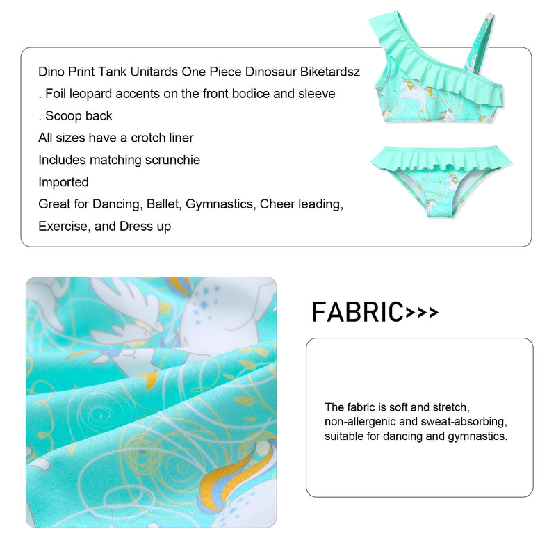 Phineein Girls Tankini 2-Piece Swimwear Tropical Fruit Heart Print Bikini Ruffle Bathing Suit 5T Green Unicorn - NewNest Australia