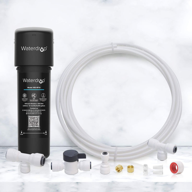 NewNest Australia - Waterdrop 1/4" Fridge/Ice Maker Water Line Connection Kit for WD-10/15/17UB Series, WD-G2/G3 RO System and iSpring, APEC, Express Water, Home Master Reverse Osmosis System 