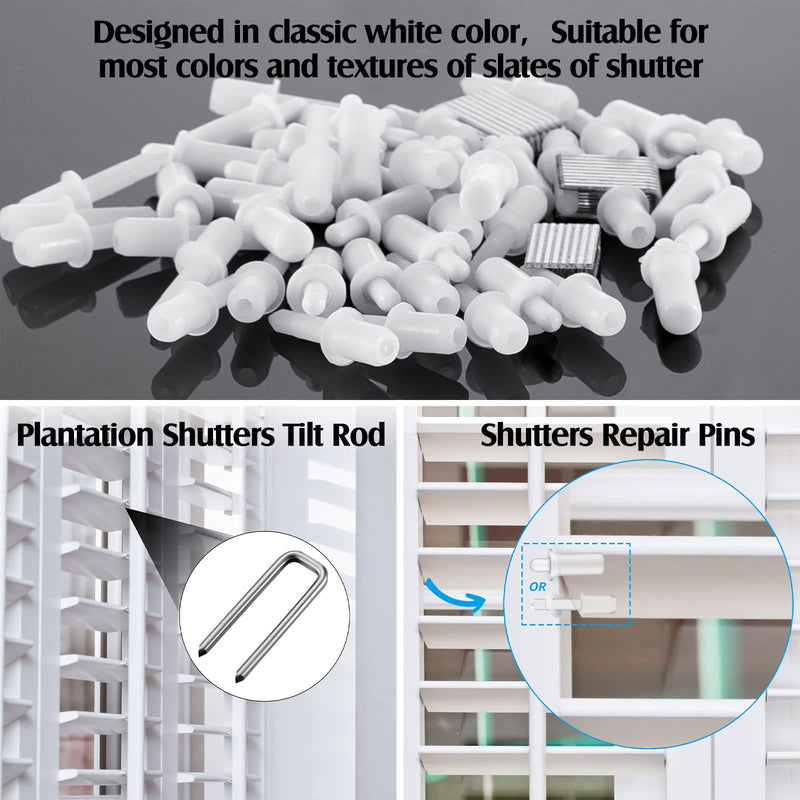 125 Pieces Shutter Metal Hardware Repair Plantation Shutters Tool Set Plantation Shutter Repair Kit Plantation Shutter Magnets Replacement Shutter Pins for Shutter, Cabinet, Furniture, Closet - NewNest Australia