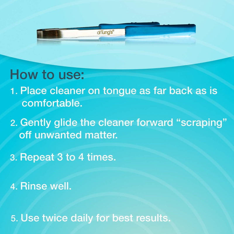 DrTung’s Tongue Cleaner, Stainless Steel Tongue Scraper Tongue Cleaner for Adults, Kids, Easy to Use Comfort Grip Handle 2 Count (Pack of 1) - NewNest Australia