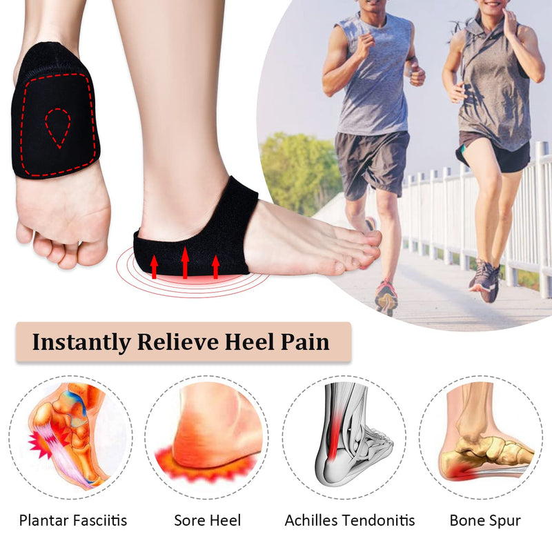 Heel Cups, Silicone Heel Protectors (4 PCS ) New Material, Heel Cushion Pads, Adjustable Breathable Gel Heel Cups for Plantar Fasciitis, Relieve Heel Pain for Men & Women (Black, Small Size) Black, Small Size - NewNest Australia