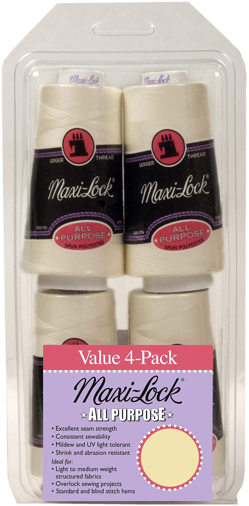 American & Efird 523 Maxi-Lock All Purpose Value (4 Pack), Eggshell - NewNest Australia
