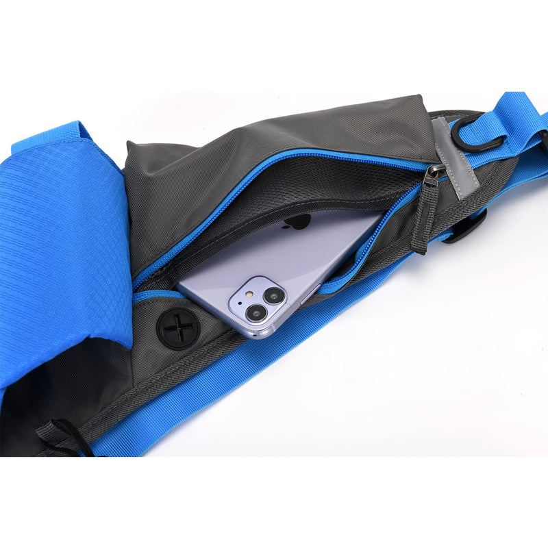 CLAPE Hydration Running Belt Lightweight Waist Pack for Men Women Fanny Pack with Water Bottle Holder for Running Walking Hiking No-Bounce Fit All Waist Sizes & All Phone Models OT07-Blue - NewNest Australia