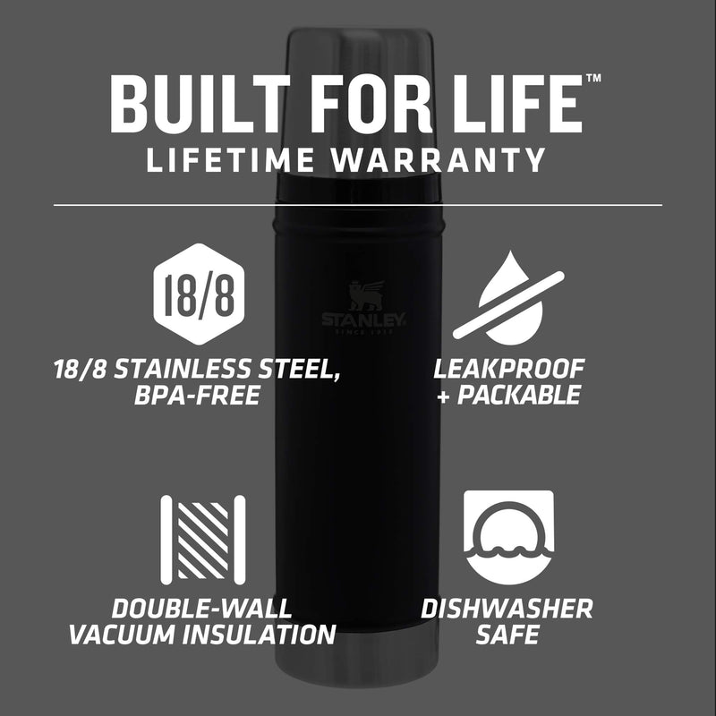 NewNest Australia - Stanley Classic Legendary Vacuum Insulated Bottle Matte Black 20oz 