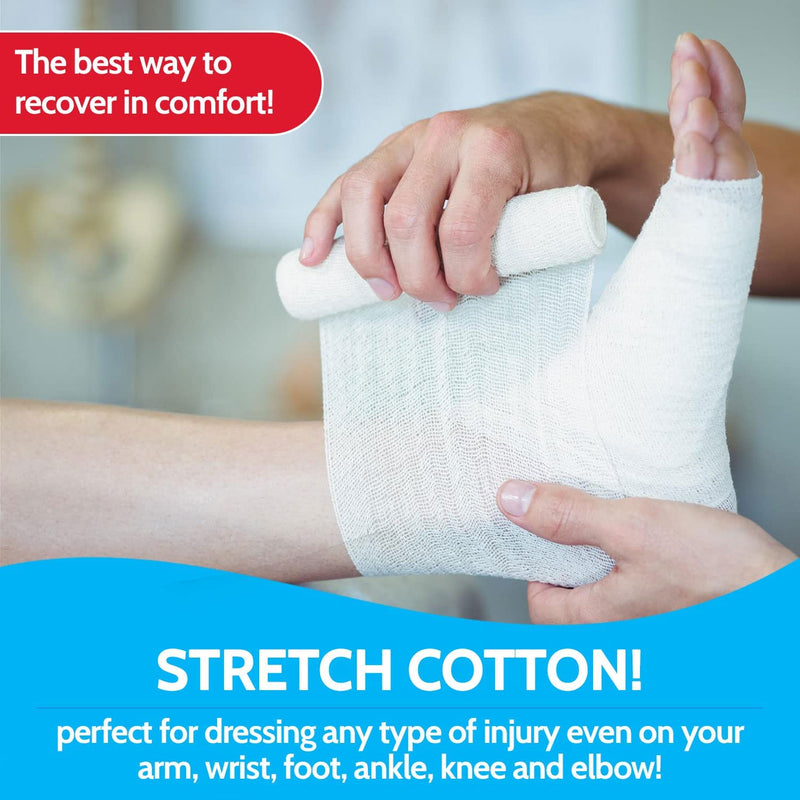 Gauze Bandage Rolls - 4 Yards Per Roll of Sterile Medical Grade Gauze Bandage and Stretch Bandage Wrapping for Dressing All Types of Wounds and First Aid Kit by MEDca, (2" Pack of 12) 2 Inch 12 Count (Pack of 1) - NewNest Australia
