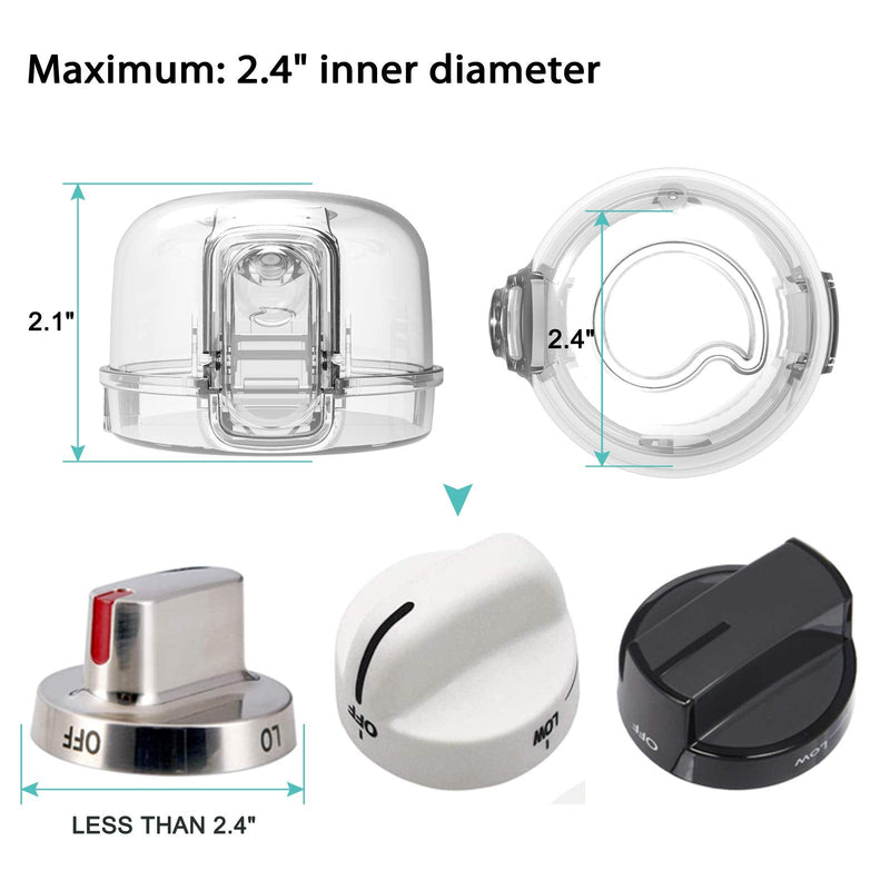 Stove Knob Covers for Child Safety (5 + 1 Pack) Double-Key Design and Upgraded Universal Size Gas Knob Covers Clear View Childproof Oven Knob Covers for Kids, Babies (Clear) - NewNest Australia