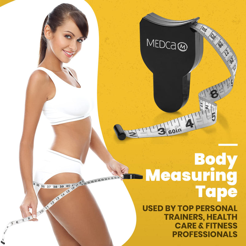 Body Fat Caliper and Measuring Tape for Body - Skinfold Calipers and Body Fat Tape Measure Tool for Accurately Measuring BMI Skin Fold Fitness and Weight-Loss, (Black) - NewNest Australia