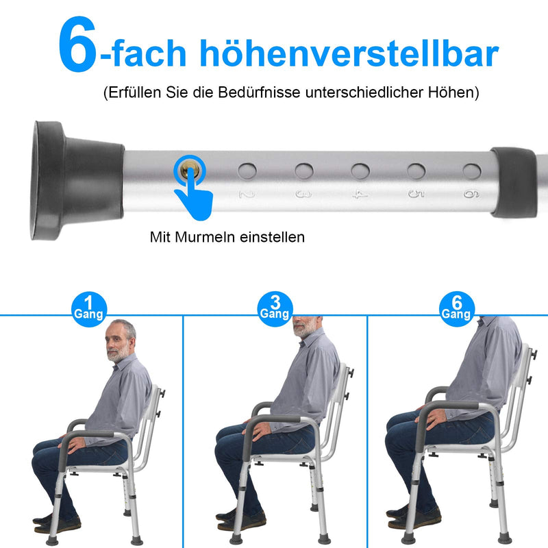 Hengmei Aluminum Height-Adjustable Bathroom Stool, Shower Aid, Shower Seat for Professional Care - NewNest Australia