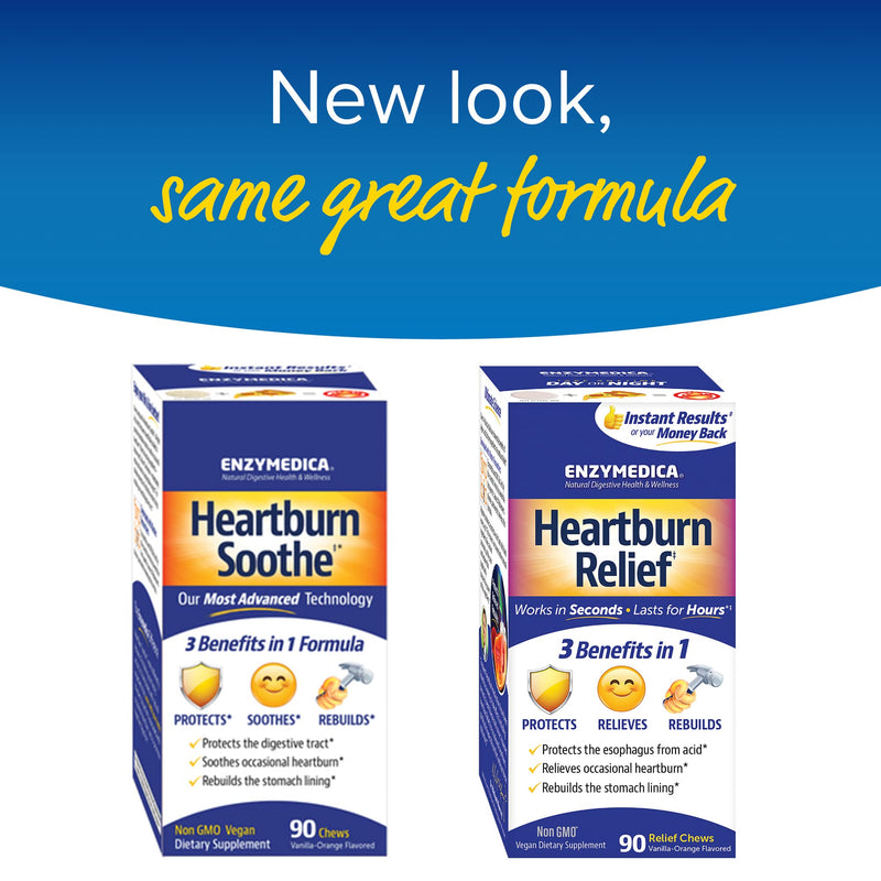 ENZYMEDICA - Heartburn Relief (90 Chewable Tablets) | Vanilla/Orange Flavour | Digestive Support Enzyme Supplements | Digestive Enzymes Blend for Heartburn, Nutrient Supplements, Gut Health Supplement 90 Count (Pack of 1) - NewNest Australia
