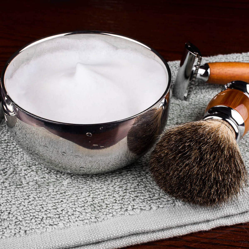 QSHAVE Stainless Steel Soap Shaving Bowl with Lid 4" Diameter Deep Chrome Plated 1 Piece Silver - NewNest Australia