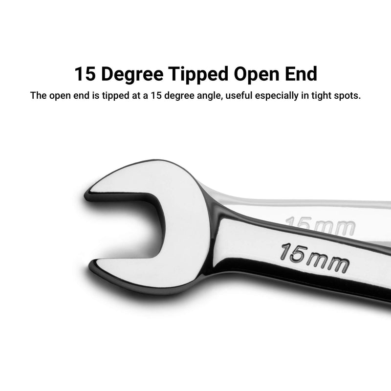 Capri Tools 15 mm Combination Wrench, 12 Point, Metric, Chrome (1-1315) - NewNest Australia