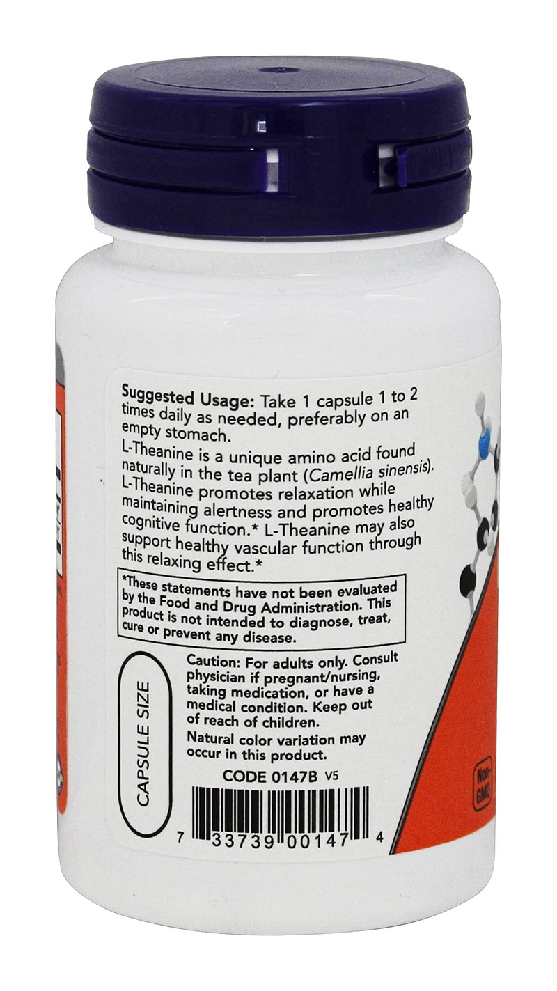 Now Foods L-Theanine 200 Mg 60 Veg Caps Pack of 2 - NewNest Australia