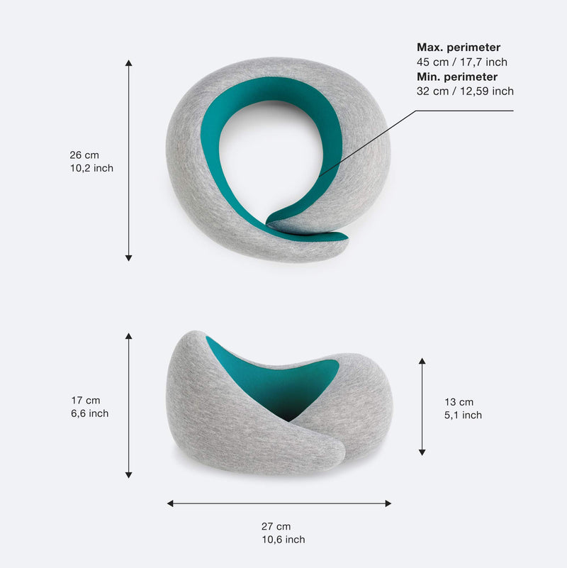 NewNest Australia - OSTRICHPILLOW GO Travel Pillow for Car & Airplane Neck Support with Travel Bag - Memory Foam Travel Accessories for Power Nap on Flight Blue Reef 