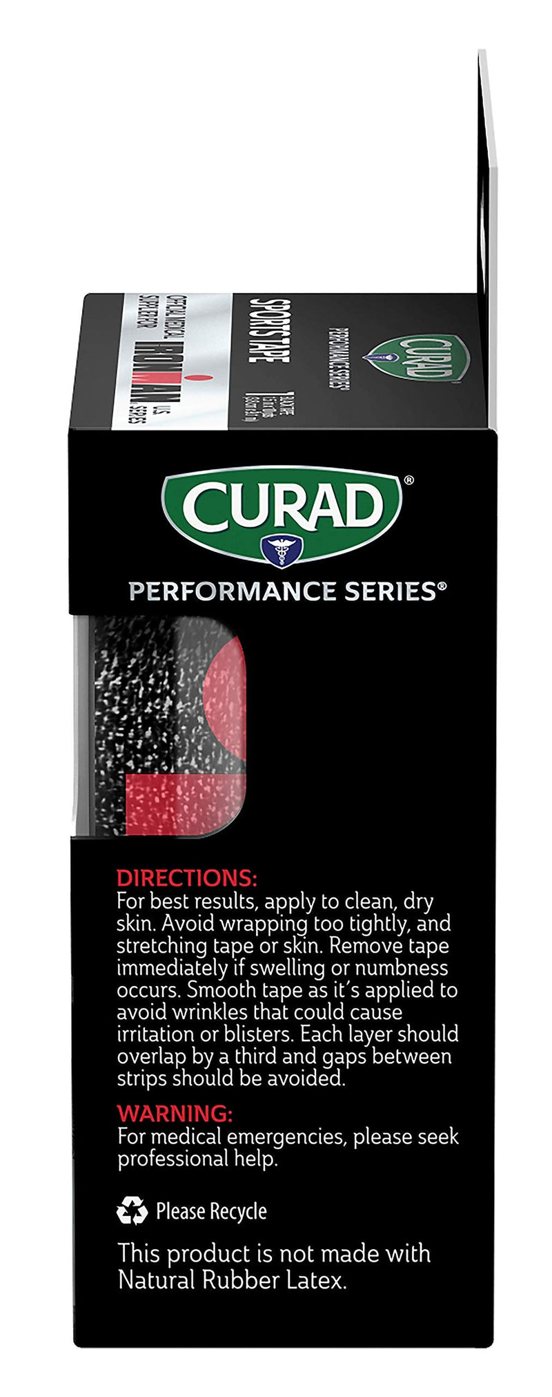 CURAD Performance Series Ironman Sports Tape, Black with Red, 1.5" x 10yds - NewNest Australia