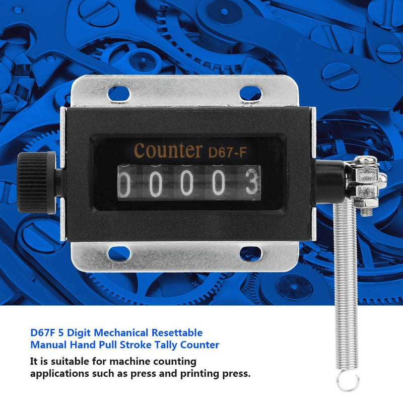 NewNest Australia - 5 Digit Pull Counter D67-F 5 Digit Mechanical Resettable Manual Hand Pull Stroke Tally Counter Count Accurately 