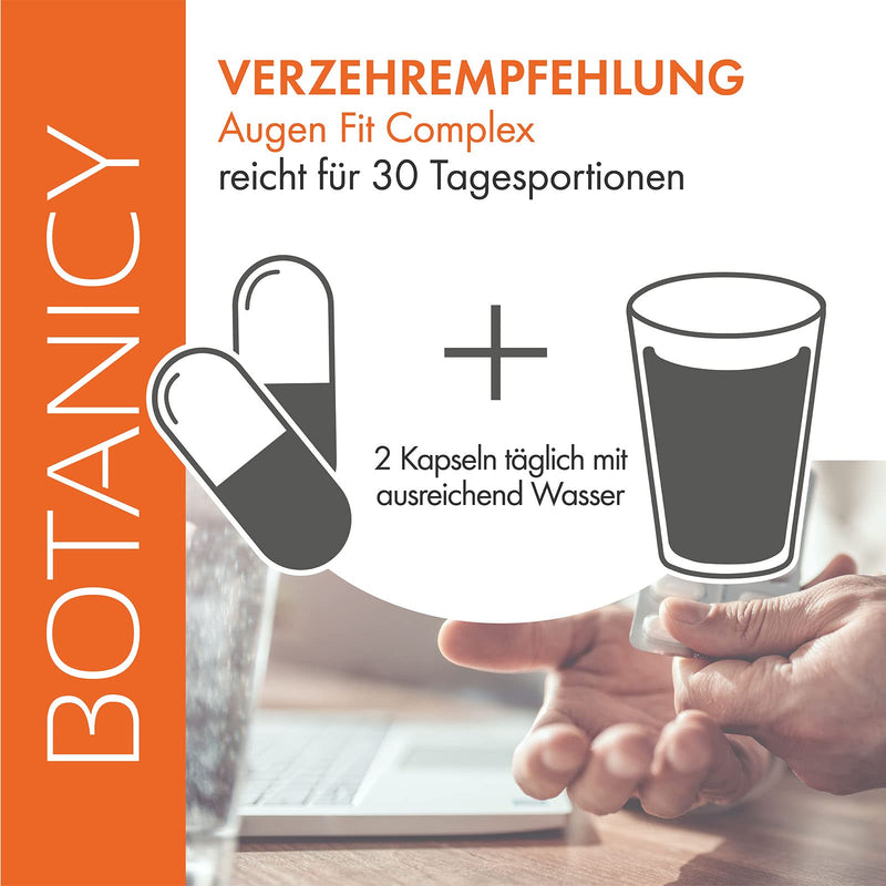BOTANICY Eye Fit Complex - unique nutrient complex, with patented XanMax®, for eyes, vision and retina, high dosage, also for glasses wearers (60 capsules, monthly pack) - NewNest Australia