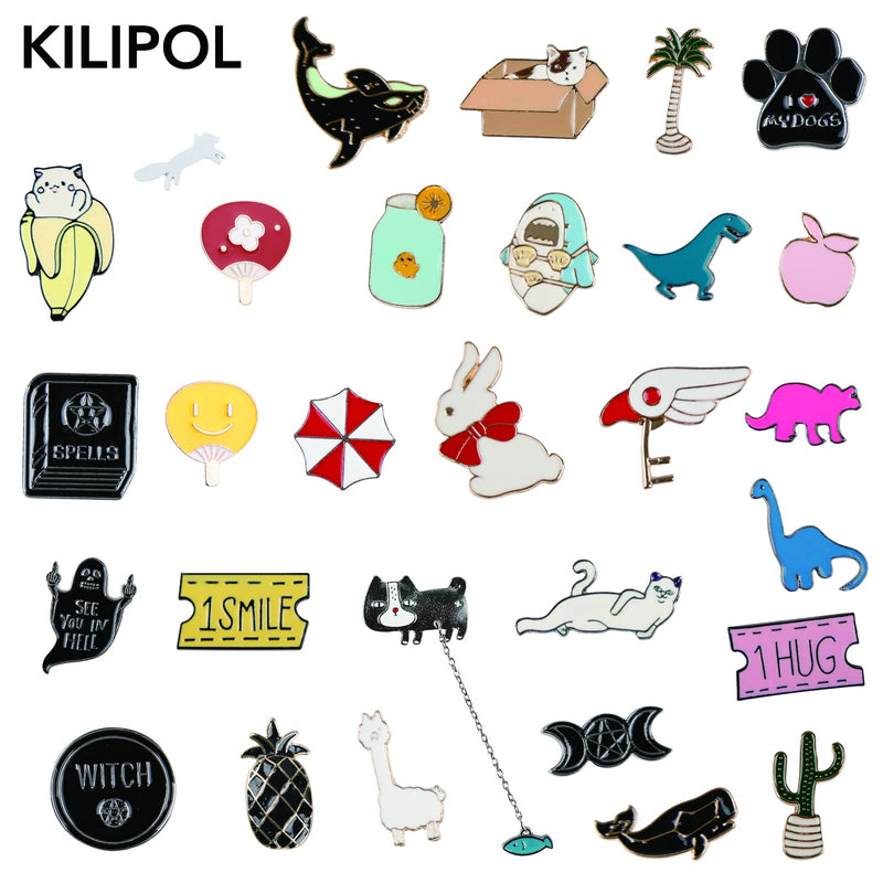 20 PCS Mixed Enamel Brooch Pins Bulk Set | Decoration Lapel Pin Clothes Accessories Gifts ( Random Style ) - NewNest Australia