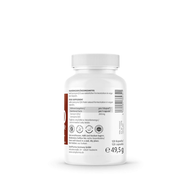 Zeinpharma Coenzyme Q10 Forte 200 Mg Capsules - 120 Vegan Capsules With Ubiquinone Coenzyme Q10 High Dosage, 100% Pure, Dietary Supplement Energy, 4 Month Supply, Laboratory Tested - NewNest Australia
