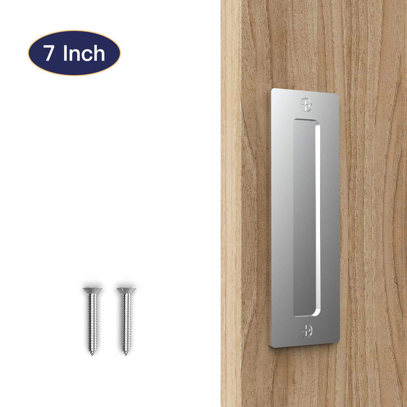 Orgerphy Stainless 7” Barn Door Handle Finger Pull Set | Heavy Duty Modern Simple Invisible Handle for Gates Garages Sheds Barn Door, Pocket Door | with Flat Bottom Easy to Install 1 - NewNest Australia
