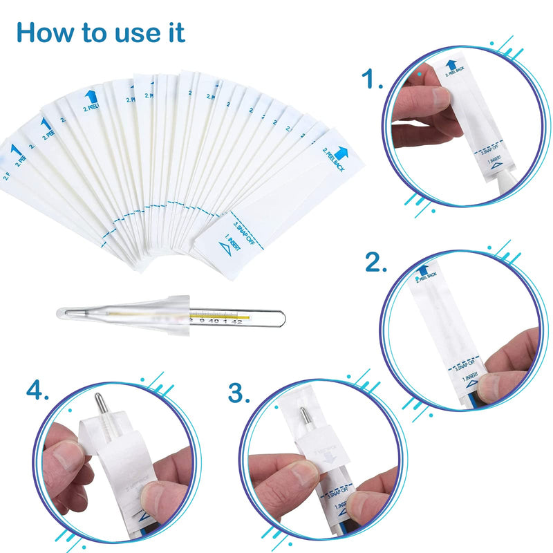 200 Pieces Digital Thermometer Probe Covers Disposable Thermometer Sleeves Universal Electronic Thermometer Covers For Oral Armpit Rectal Electric Thermometer - NewNest Australia