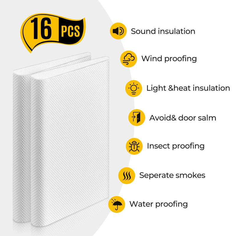 Door Corner Seal Weatherstripping Exterior Door Frame Seal Wedge Draft Stopper Adhesive Corner Seal Pads for Weather Stripping and Draft Protection (White,16 Pieces) 16 / - NewNest Australia