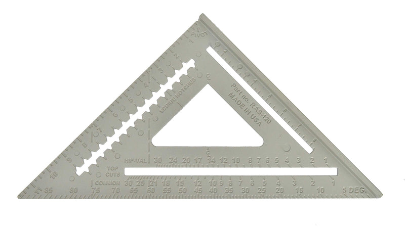 Johnson Level & Tool RAS-120 Aluminum Rafter Square w/Manual, 12", Silver, 1 Square - NewNest Australia