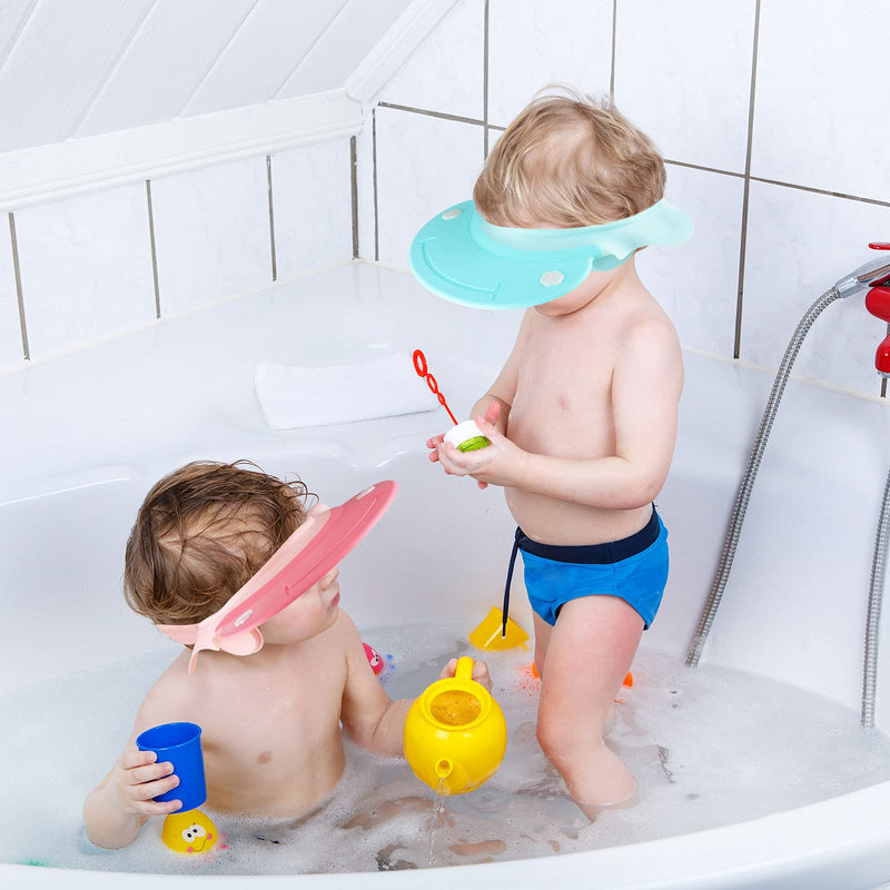 Children Bath Shower Cap Baby Shampoo Shower Cap Bath Visor Shampoo Bathing Hat Hair Washing Shield Prevent Shampoo into The Eyes and Ears for Toddlers Kids Infants (Blue) Blue - NewNest Australia