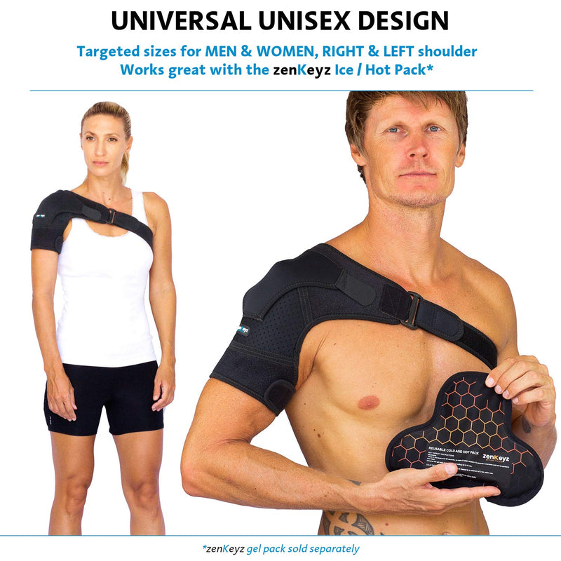 Shoulder Brace for Men Women - for Torn Rotator Cuff Support,Tendonitis, Dislocation, Bursitis, Neoprene Shoulder Compression Sleeve Wrap by ZENKEYZ (Black, XS) X-Small/Small (Pack of 1) Black - NewNest Australia