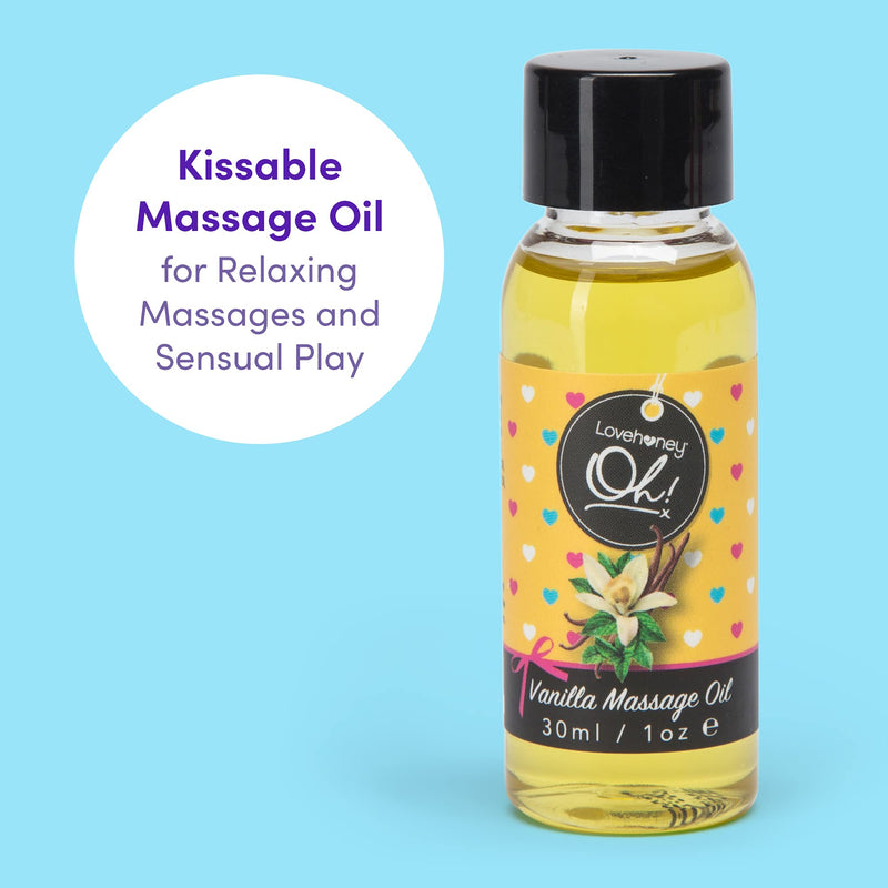 Lovehoney Oh! Kissable Vanilla Massage Oil - Infused with Essential Oils - Fast Acting Body Massage Oil - Vegetarian Friendly Massage Oil for Couples - 1 fl. oz - NewNest Australia