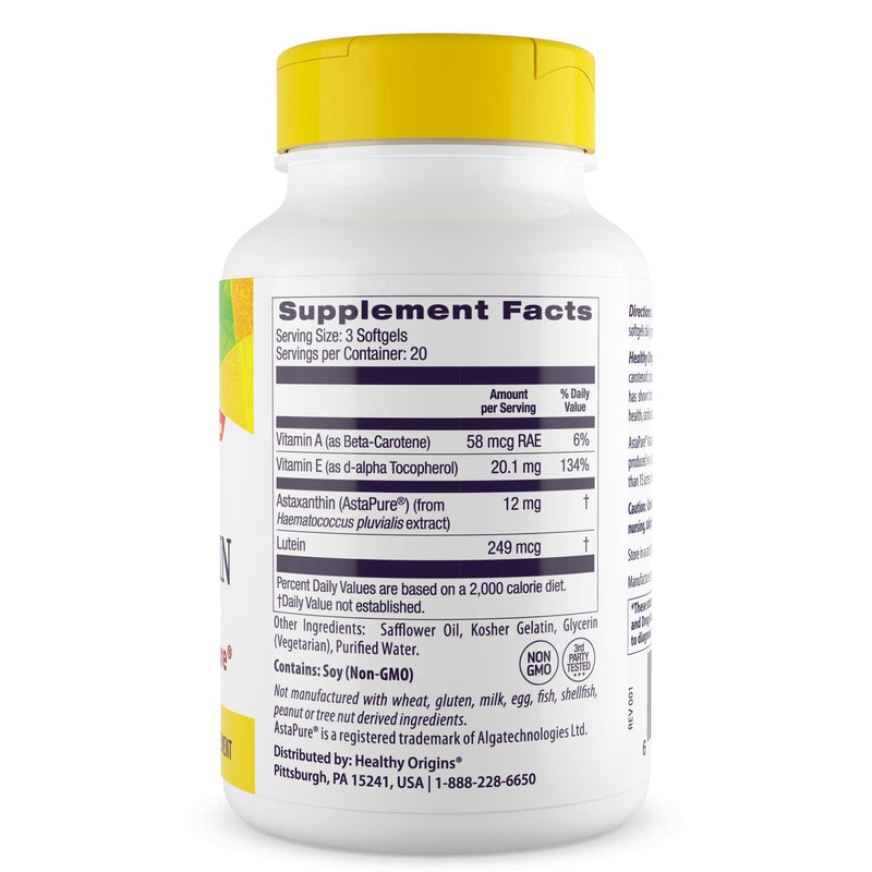 Healthy Origins Astaxanthin (AstaPure) 4 mg, 60 Softgels - NewNest Australia