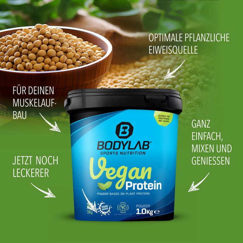 Bodylab24 Vegan Protein Banana Bread, 1000 G, 100% Vegan Protein Powder From Farm Beans, Pea And Pumpkin Seed Protein, With 80 G Protein Each 100 G Powder, Ideal For Muscle Building And Maintenance - NewNest Australia