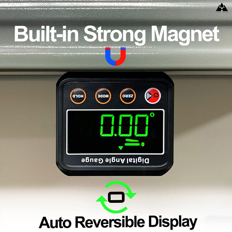 VOLCANOES CLUB Digital Angle Finder - Angle Gauge Level Box - Level Protractor Inclinometer - Table Saw Measurement Tool with Magnetic Base & Backlight - Woodworking, Construction, Masonry, Machinery - NewNest Australia