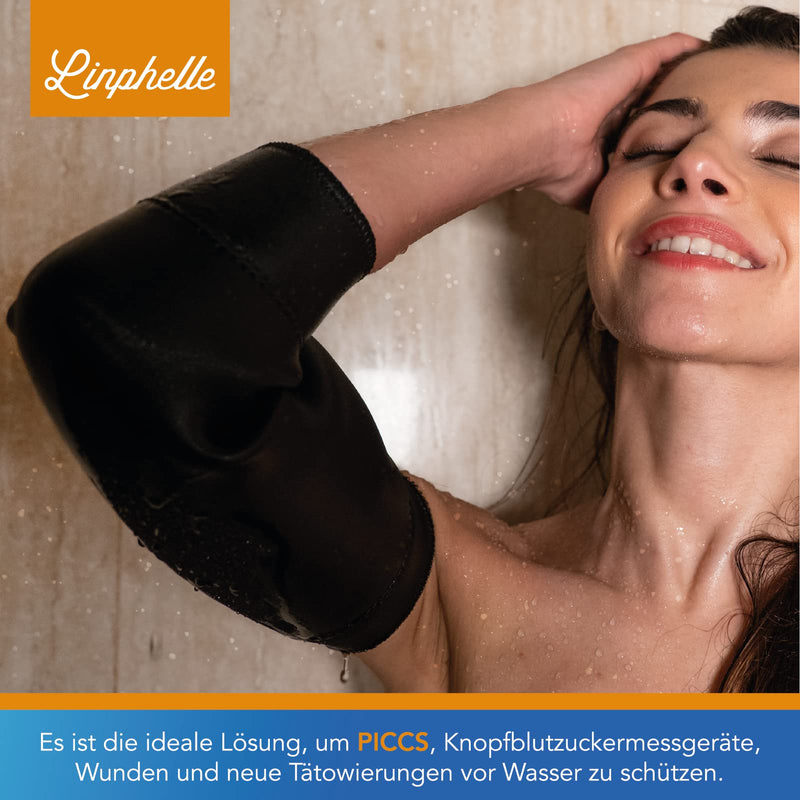 Linphelle Picc Line Coverpicc Waterproof Long Waterproof Arm Catheter Cover Made Of Neoprene, Water Protection In The Shower, Ideal For Piccs And Glucose Meters, Black, Size L - NewNest Australia