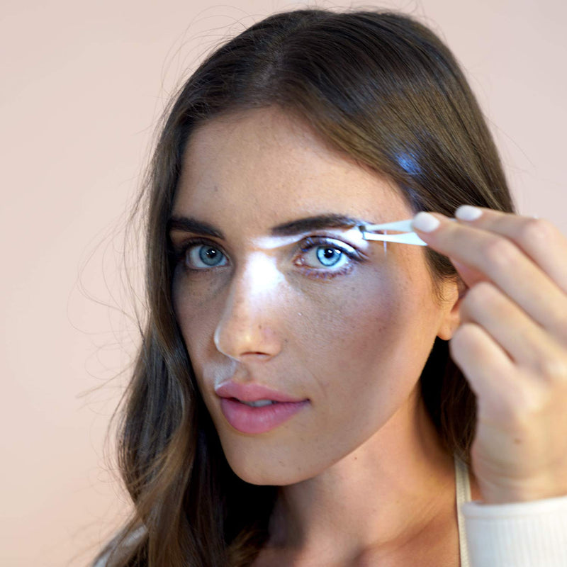 Sensica Tweezers with Led Light - Professional Precision Stainless-Steel Slant Tip Tweezers for Daily Grooming of Eyebrows, Nose Hairs, Upper Lip and More - Perfectly Aligned for Easy Accurate Use - NewNest Australia