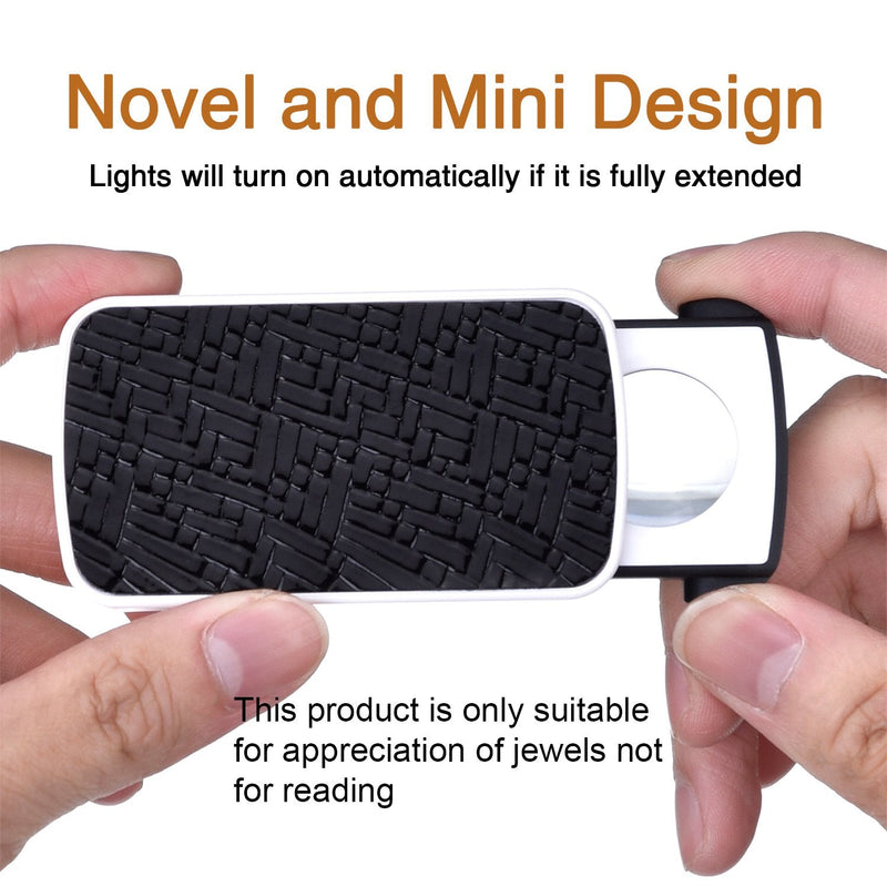 Magnifying Glass Eye Magnifying Glass Jewellers Slide Out Pocket Magnifier Magnifying Glass with LED Small Portable Loupe Magnifier Jewelry 30X 60X 90X Magnification with LED and UV Lights (Black) Black - NewNest Australia