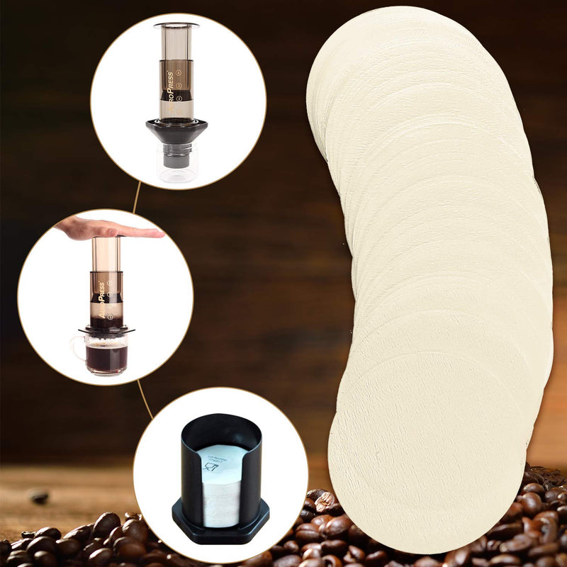 Replacement Paper Filters Paper Coffee Filter Round Coffee Maker Filters Compatible with Aerobie Aeropress Coffee and Espresso Makers (Unbleached, 1000 Pieces) Unbleached - NewNest Australia
