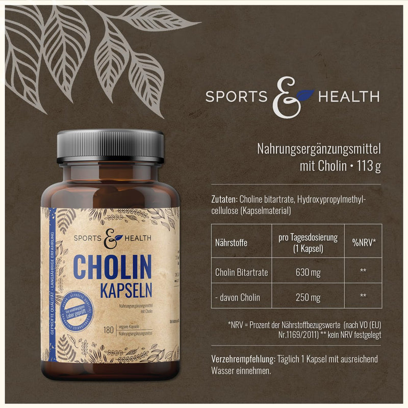 Choline capsules - high-dose choline capsules - 180 high-dose choline capsules - pure choline powder in capsules - choline - NewNest Australia