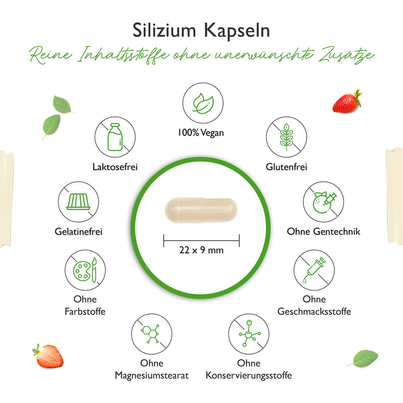 Silicon - 240 capsules with 500 mg organic silicon per day - Premium: Naturally derived from bamboo extract - High dosage - Vegan - Laboratory tested - NewNest Australia