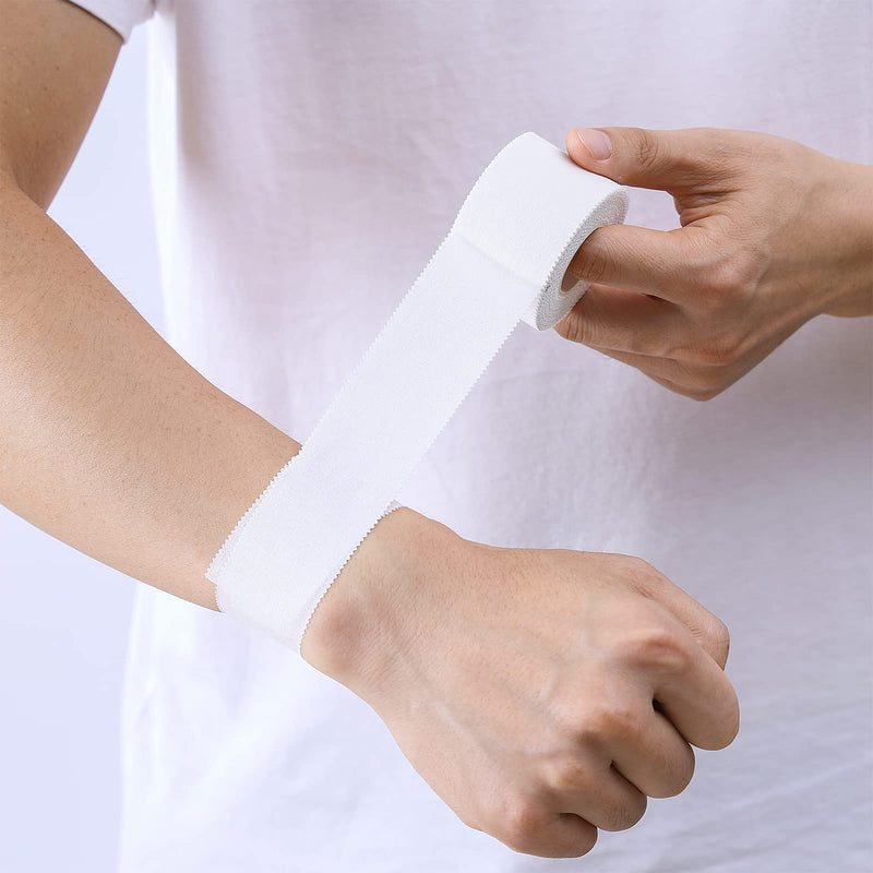 (3 Pack) Lobtery White Athletic Tape (1.5in x 15yd) Very Strong Athletic Tape No Sticky Residue for Athletes, Sport Trainers and First Aid Injury Wrap, Suitable for Fingers Ankles Wrist 3 Rolls - NewNest Australia