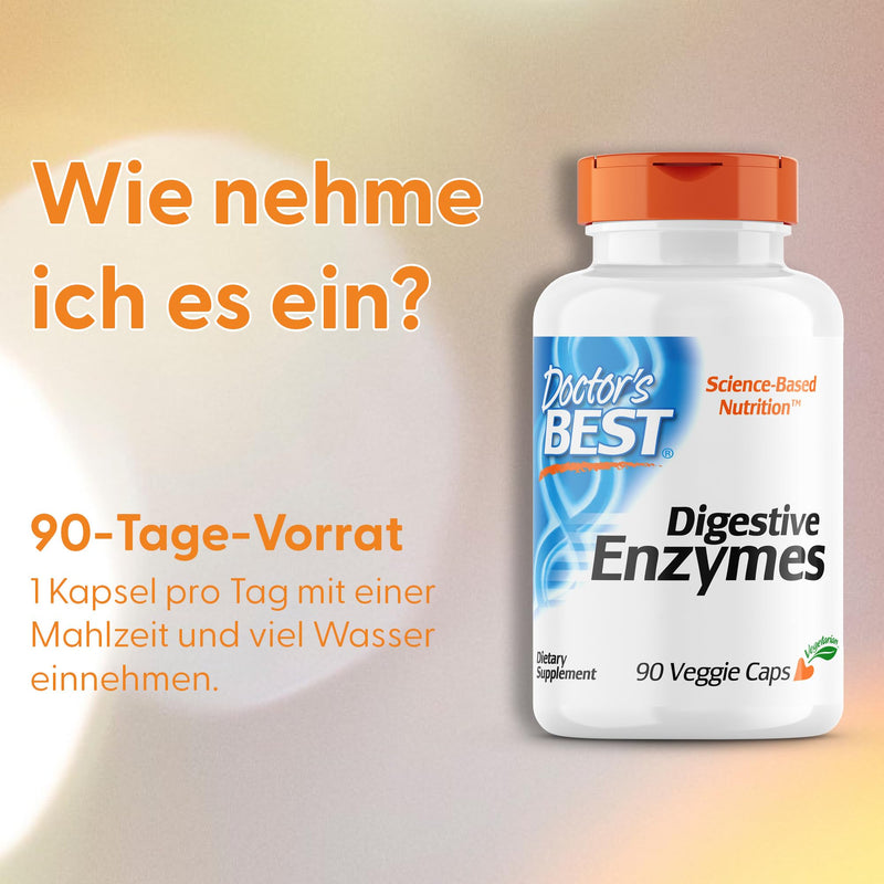 Doctor's Best, Digestive Enzymes, 90 Vegetarian Capsules, Enzyme Mix, Laboratory Tested, Gluten Free, Soy Free, Non-GMO 90 Pieces (Pack of 1) - NewNest Australia