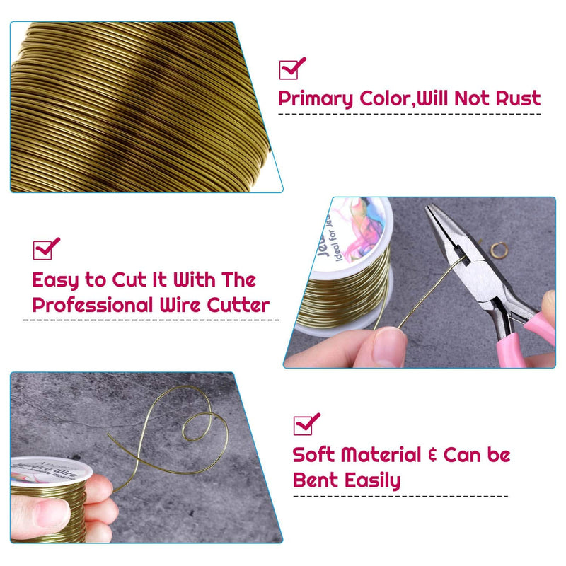 22 Gauge Jewelry Wire, Anezus Craft Wire Tarnish Resistant Copper Beading Wire for Jewelry Making Supplies and Crafting (Antique Bronze) Antique Bronze - NewNest Australia