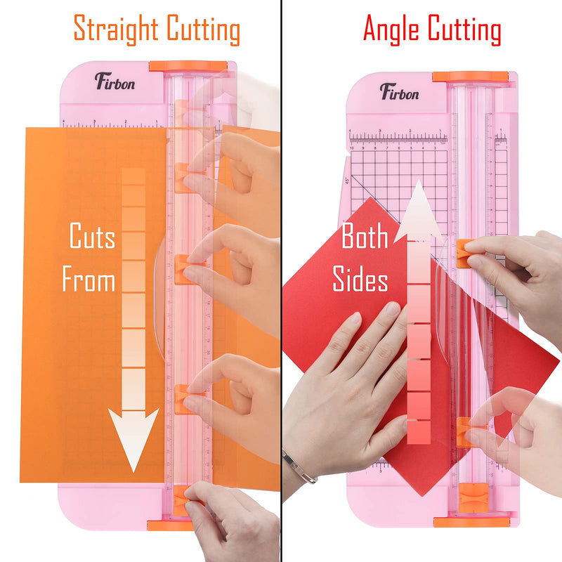 Firbon A4 Paper Cutter 12 Inch Titanium Straight Paper Trimmer with Side Ruler for Scrapbooking Craft, Paper, Coupon, Label, Cardstock(Pink) Pink - NewNest Australia