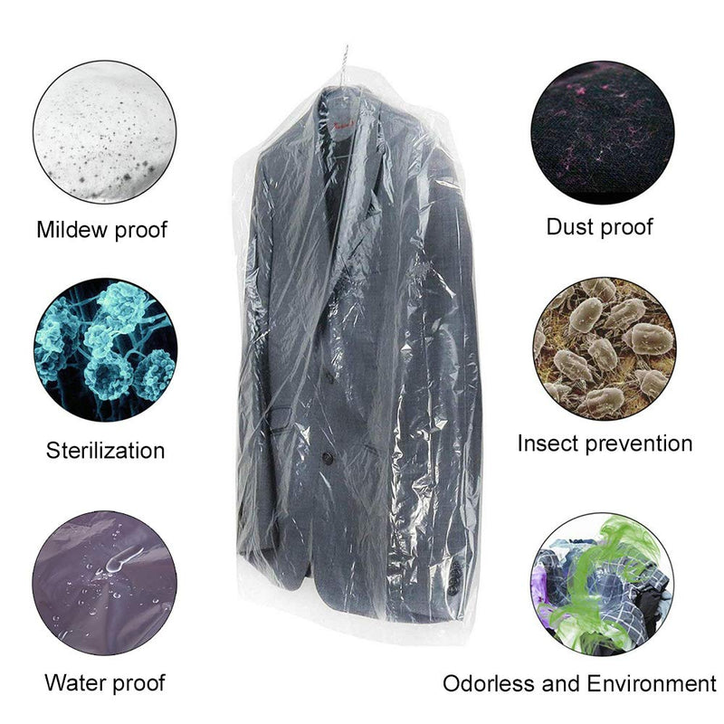 NewNest Australia - Ainta 35.4inch Transparent Plastic Garment Covers Hanging Clothes Dust-Proof Protector Bags Suitable for Home Storage Clothing Stores & Dry Cleaning Laundrette.(10PCS) 10PCS 