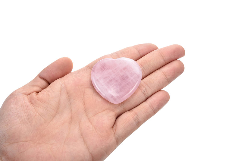 CrystalTears Rose Quartz Crystal Worry Stone Heart Shape Healing Crystals Thumb Worry Stone Polished Pocket Palm Stone for Anxiety Stress Relief Meditation Reiki Healing - NewNest Australia