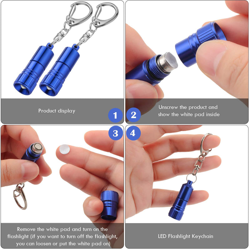 10 Pieces Mini LED Flashlight Keychain Bright LED Keychain Ring Light Torch with Hook, Batteries Included - NewNest Australia
