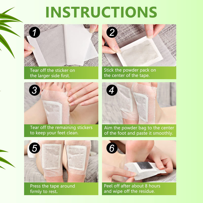 20 Pcs Foot Patches, Foot Pads, Foot Patches, 100% Natural Foot Pads Lmprove Sleep Quality Enhance Blood Circulation, with Bamboo Vinegar and Ginger Powder 20 PCS - NewNest Australia
