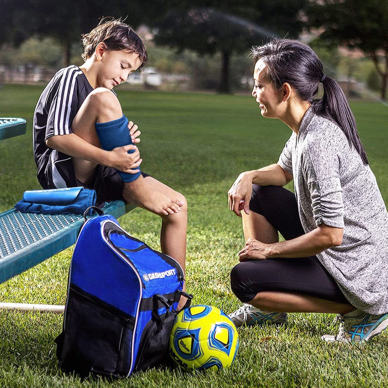 Shin Guards Soccer Youth, Shin Guards Kids with Upgraded Non-Slip Pockets Sleeves, Breathable Child Calf Cushioning Protective Gear for 3-15 Years Old Boys Girls Kids Teenagers blue Large - NewNest Australia