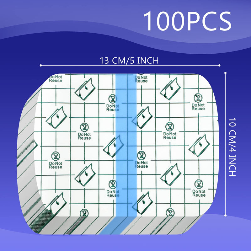 100 Pieces Transparent Stretch Adhesive Bandages Waterproof Film Dressing Breathable Tape Clear Adhesive Skin Covers Shower Protective Patch for Bath Supplies Swimming (4 x 5 Inch) - NewNest Australia
