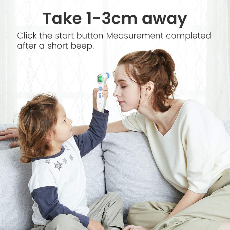 Fever thermometer for babies, children and adults, contactless forehead thermometer, infrared digital thermometer with immediate accurate reading, fever alarm, white - NewNest Australia